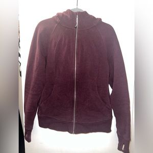 Lululemon Scuba Full-Zip Hoodie, Maroon, size 10